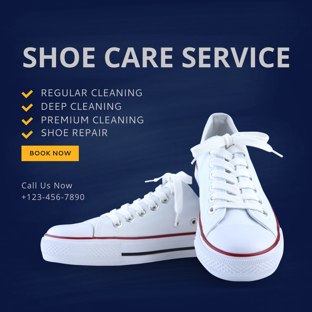 Ontwerpsjabloon van Instagram AD van Shoe Care Service