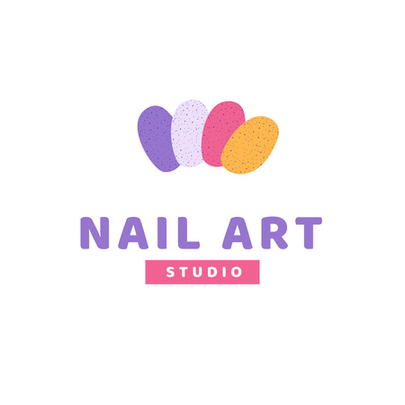 Elegant Offer of Nail Salon Services In Beige Logo Design Template