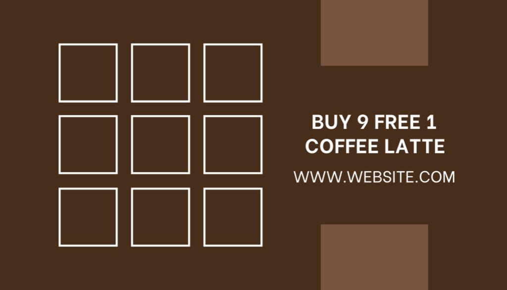 Coffee Shop Loyalty Program with Offer of Free Drink Business Card US Πρότυπο σχεδίασης