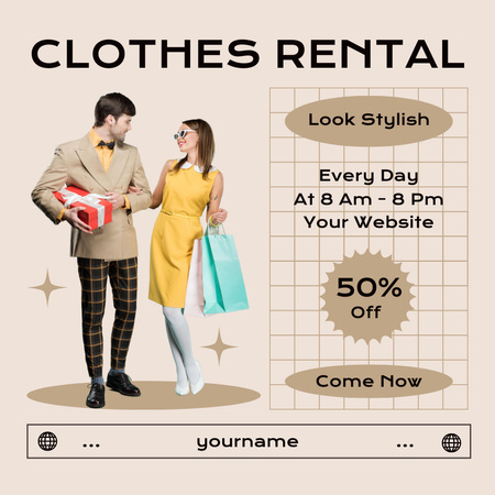 Look stylish with rental clothes Instagram Design Template