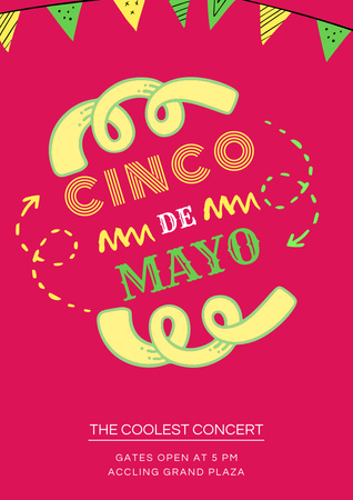 Cinco De Mayo Celebration Invitation Poster A3デザインテンプレート