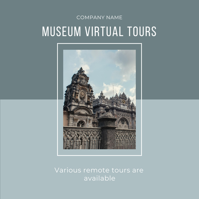 Museum Virtual Tour Promotion with Beautiful Building Instagram Tasarım Şablonu