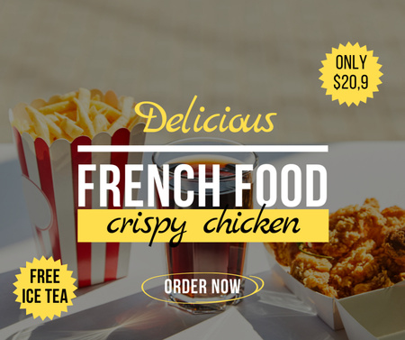 French Fast Food Offer Facebook Design Template