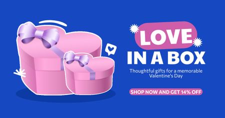 Designvorlage Durchdachte Geschenke mit Rabatten zum Valentinstag für Facebook AD