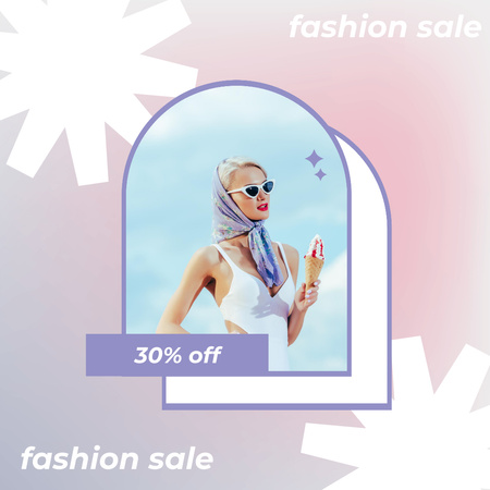 Summer Collection Discount Sale for Women Instagram AD Design Template