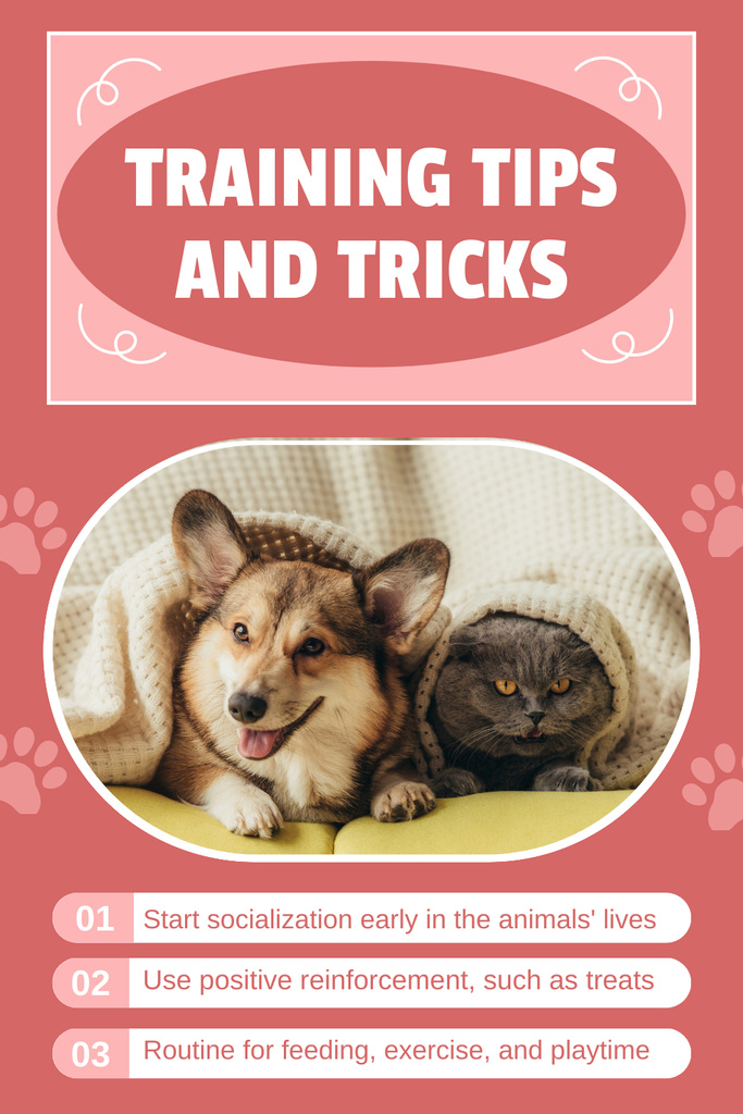 Ontwerpsjabloon van Pinterest van Tricks and Tips for Effective Training Pets