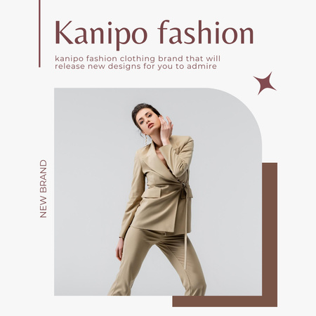 Fashion Ad with Girl in Stylish Outfit Instagram Design Template