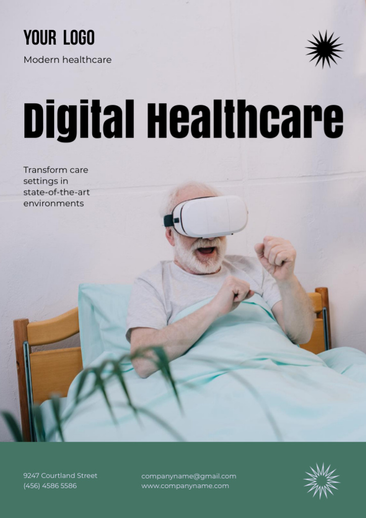 Plantilla de diseño de Digital Healthcare Services Newsletter 