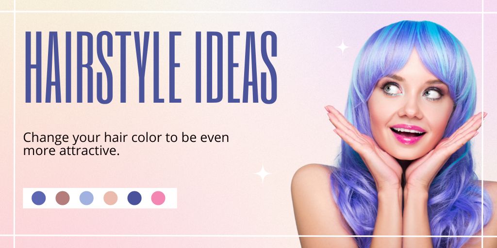Designvorlage Hairstyles and Coloring Ideas für Twitter