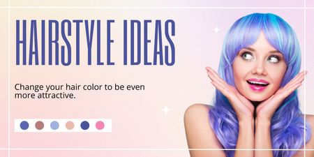 Hairstyles and Coloring Ideas Twitter Design Template