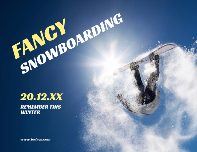 Designvorlage Famous Snowboard Event Announcement In December für Flyer 8.5x11in Horizontal