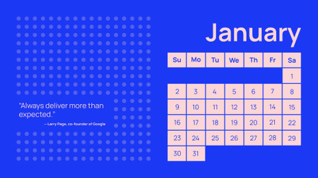 Ontwerpsjabloon van Calendar van Inspirational Quote on Blue