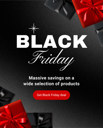 Platilla de diseño Massive Black Friday Discounts For Products Instagram Post Vertical