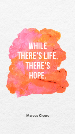 Template di design Citazione di speranza sulla vernice rosa Instagram Story