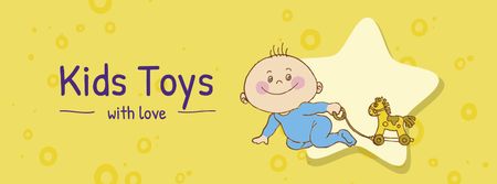 Kids Toys Offer with Cute Infant Facebook cover Design Template