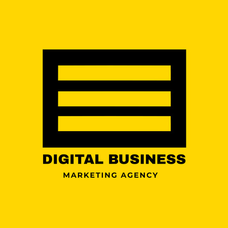 Digitális Marketing Ügynökség szolgáltatásajánlat sárga nyíllal Animated Logo tervezősablon