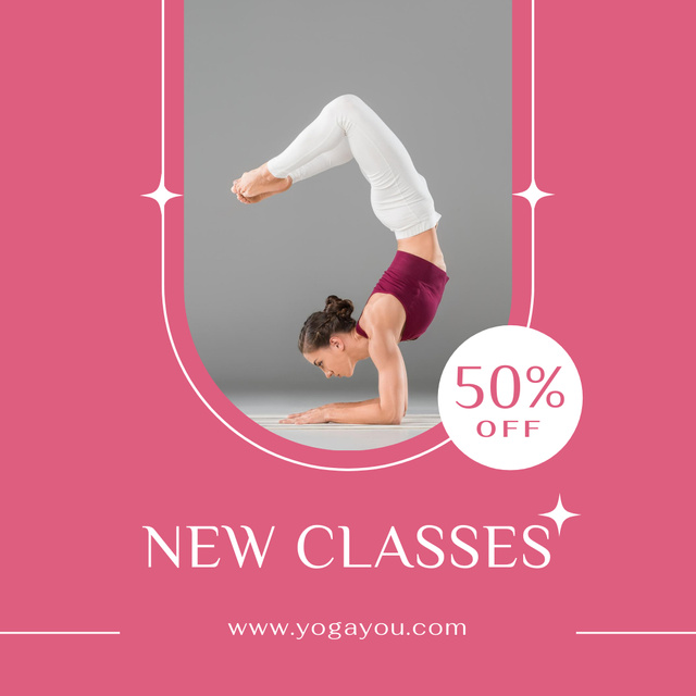 New Yoga Classes Announcement Instagram Design Template
