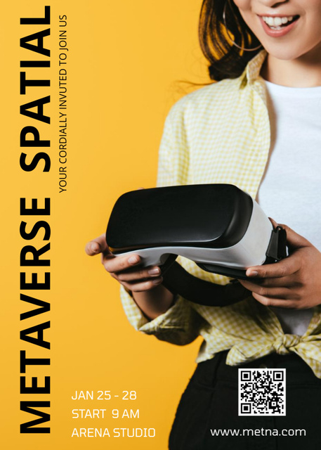 Plantilla de diseño de Metaverse Event With VR Glasses Invitation 
