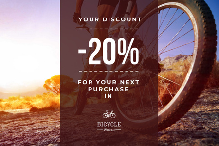 Discount voucher for bicycle store Gift Certificate Design Template