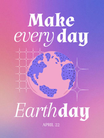 Ontwerpsjabloon van Poster US van Wereld Aarde Dag Aankondiging in Roze
