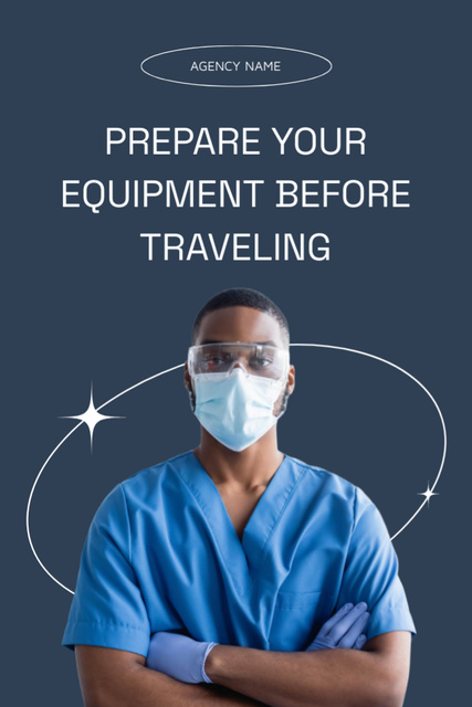 Travel Preparation Tips with African American Doctor Flyer 4x6in Πρότυπο σχεδίασης