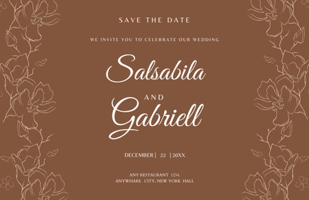 Wedding Celebration Invitation Flyer 5.5x8.5in Horizontal Design Template