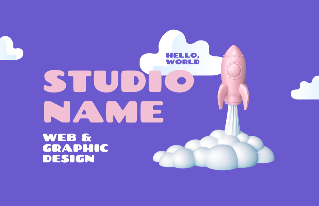 Designvorlage Web and Graphic Design Studio für Business Card 85x55mm
