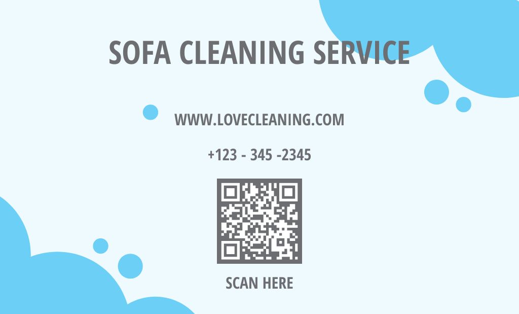 Cleaning Services Ad with Illustration of Vacuum Cleaner Business Card 91x55mm Design Template