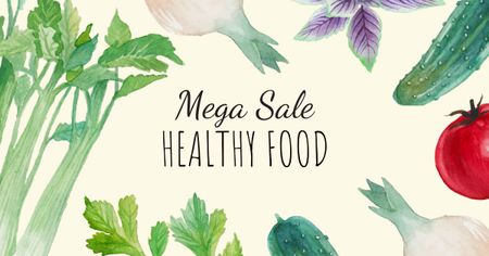 Platilla de diseño Healthy Eating Diet Fresh Vegetables Facebook AD