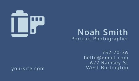 Portrait Photographer Contacts Information Business card Design Template