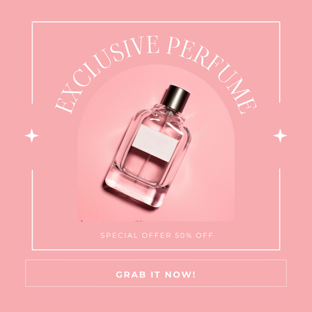 Exclusive Perfume on pink Instagram Design Template