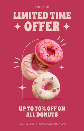 Ontwerpsjabloon van Recipe Card van Tijdelijke aanbieding van smakelijke donuts