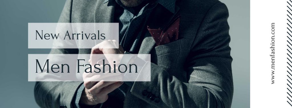 New Arrivals Men Fashion Facebook coverデザインテンプレート