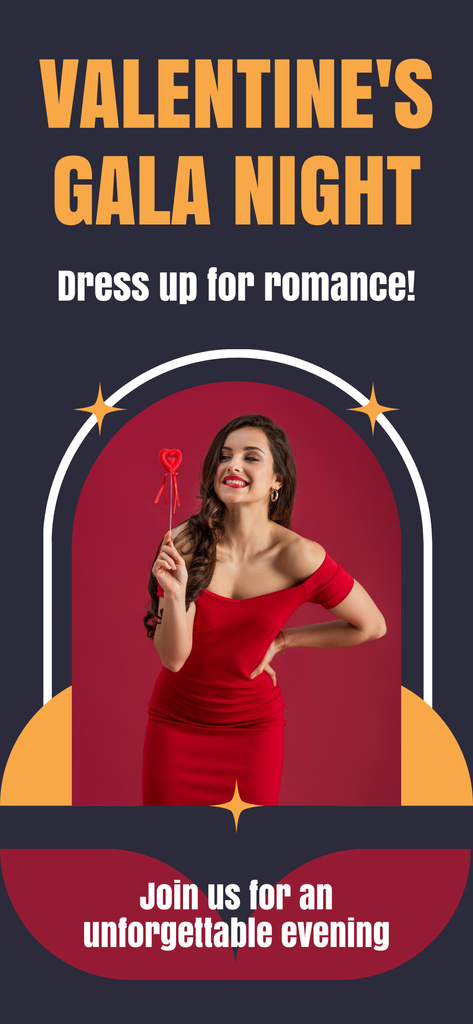 Festive Valentine's Gala Night Gala Announcement Snapchat Geofilter Tasarım Şablonu