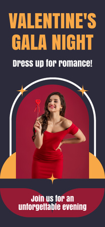 Ontwerpsjabloon van Snapchat Geofilter van Feestelijke aankondiging van het Gala-avondgala voor Valentijnsdag