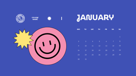 Illustration of Funny Face Calendar – шаблон для дизайна