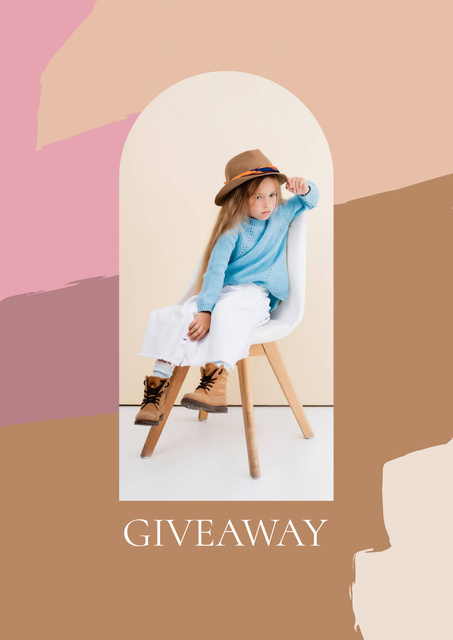 Giveaway announcement with Kids sharing Secret Poster Design Template