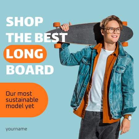 stílusos fickó longboard Instagram AD tervezősablon