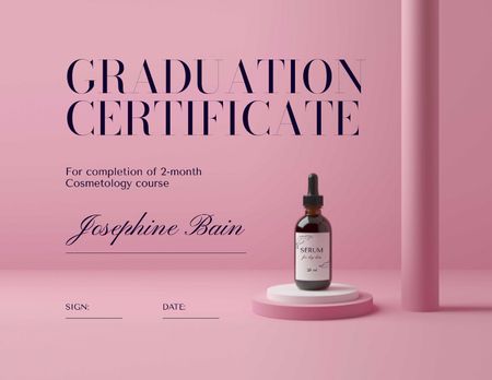Szablon projektu Beauty Course Completion Award with Natural Oil Jar Certificate
