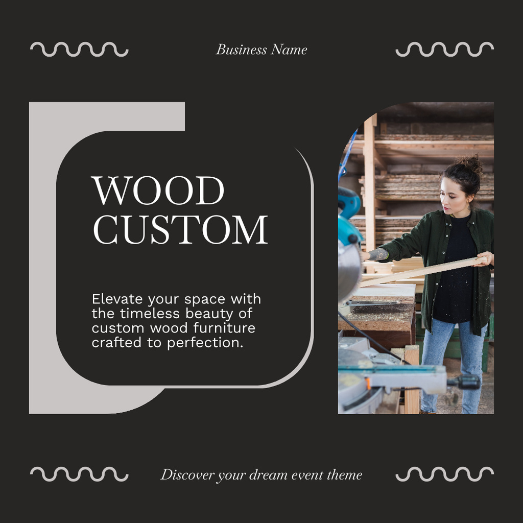 Reliable Carpentry Service For Furniture Crafting Instagram AD Šablona návrhu