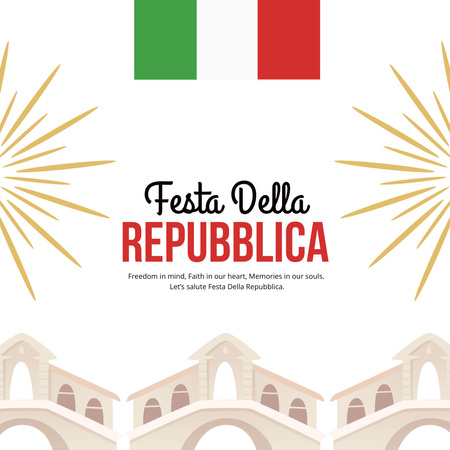 Anúncio da Celebração da Festa Della Repubblica Instagram Modelo de Design