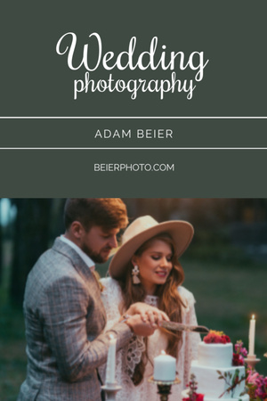 Wedding Photographer Services with Cute Couple in Garden Postcard 4x6in Vertical Design Template