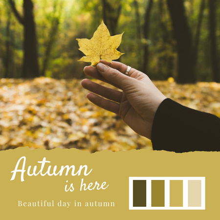 Beautiful Day in the Autumn Park Instagram Design Template
