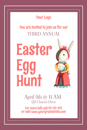 Annual Easter Egg Hunt Invitation 6x9in Design Template