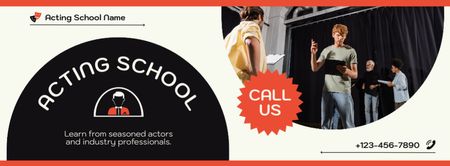 Young Actor at Class at Acting School Facebook cover Design Template