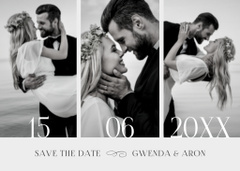 Wedding Announcement with Collage of Beautiful Romantic Couple