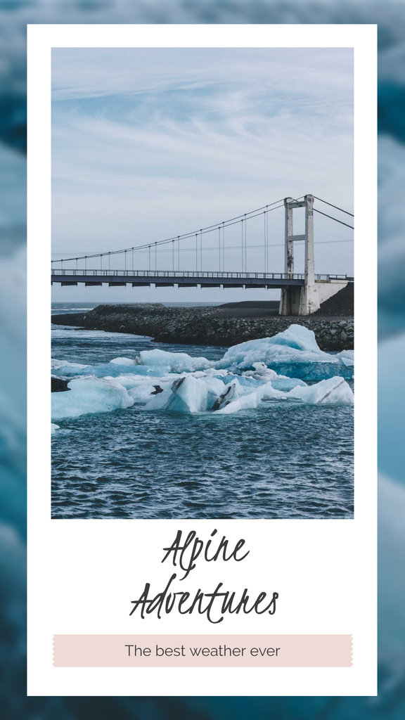 Designvorlage Winter Inspiration with Water under Bridge für Instagram Story