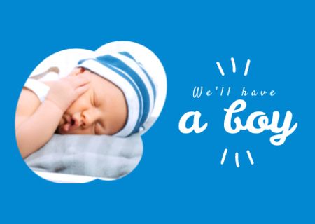 Modèle de visuel Baby Shower Celebration with Cute Baby Boy - Card