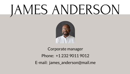 Corporate Manager Contacts Business Card US Tasarım Şablonu