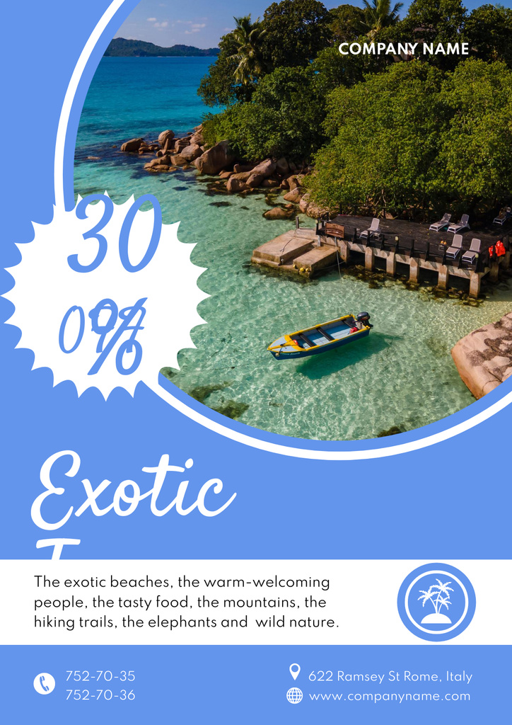 Exotic Tours Discount Offer Poster – шаблон для дизайну